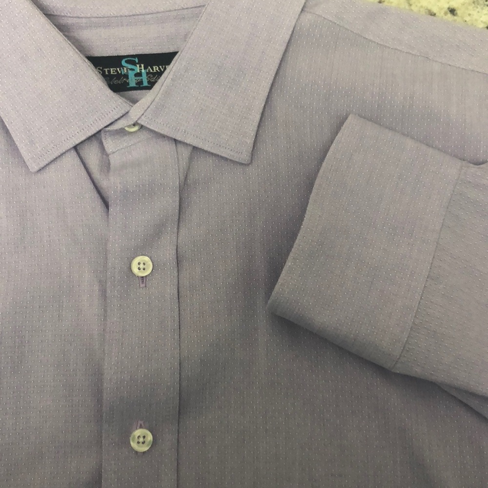 Steve Harvey purple dress shirt